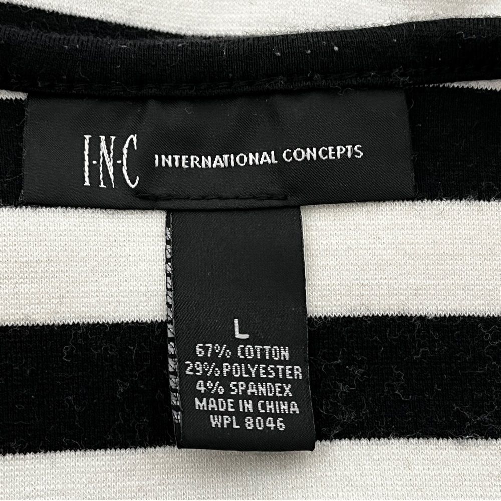 Inc Military Band Knit Black White Stripe Jacket - Picture 4 of 4
